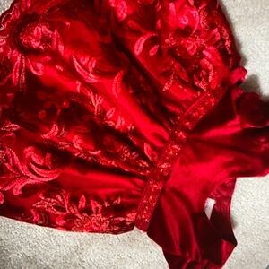 Girls vibrant scarlet dress